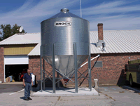 The Town of Gorham Fire Department’s 20-ton pellet storage unit.